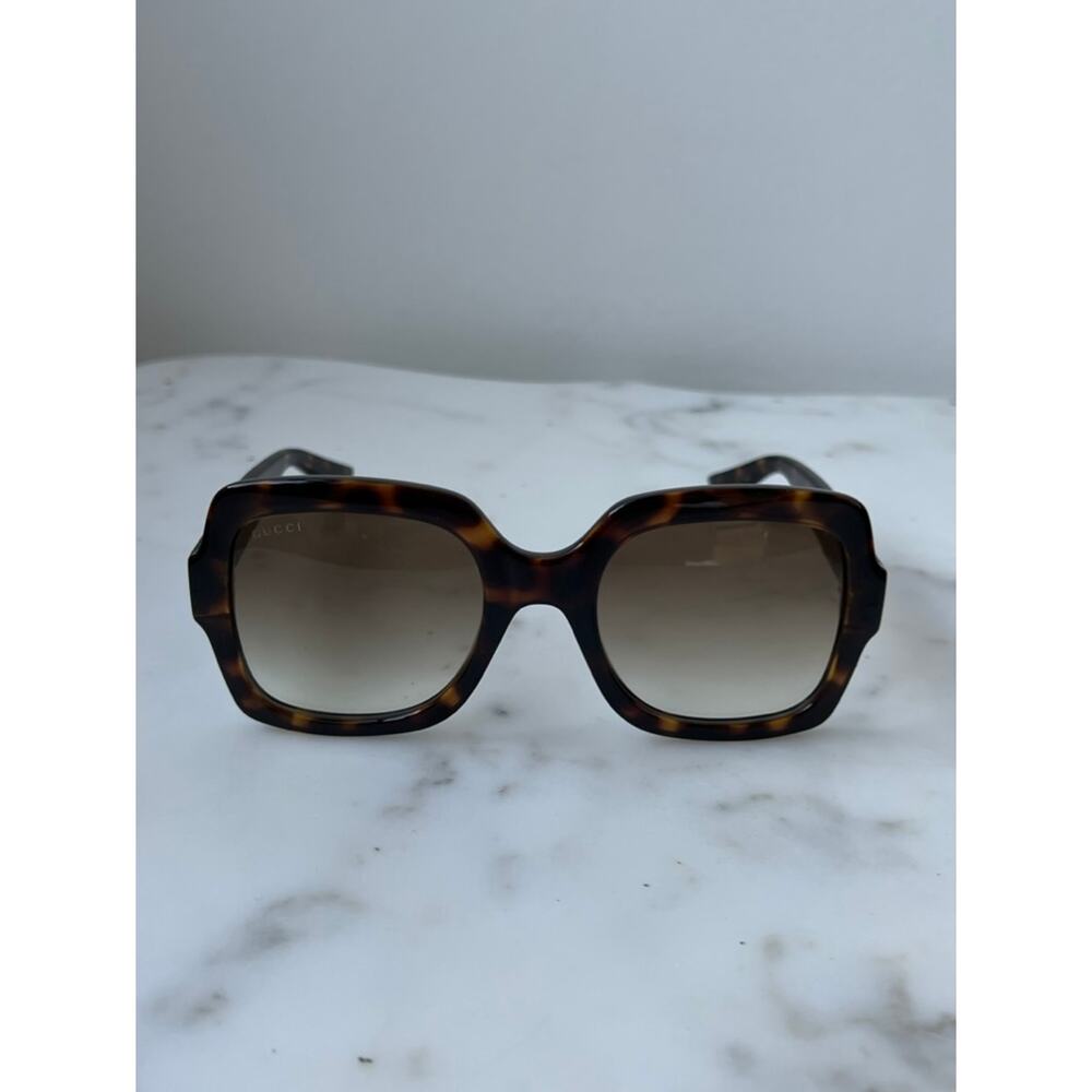 NEW GUCCI GG1337S Brown Havana Square Sunglasses - Picture 6 of 8